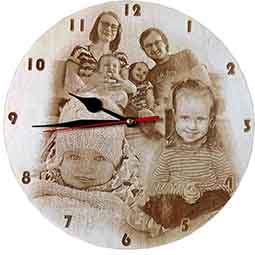 Nástěnné dřevěné hodiny s vlastní fotkou