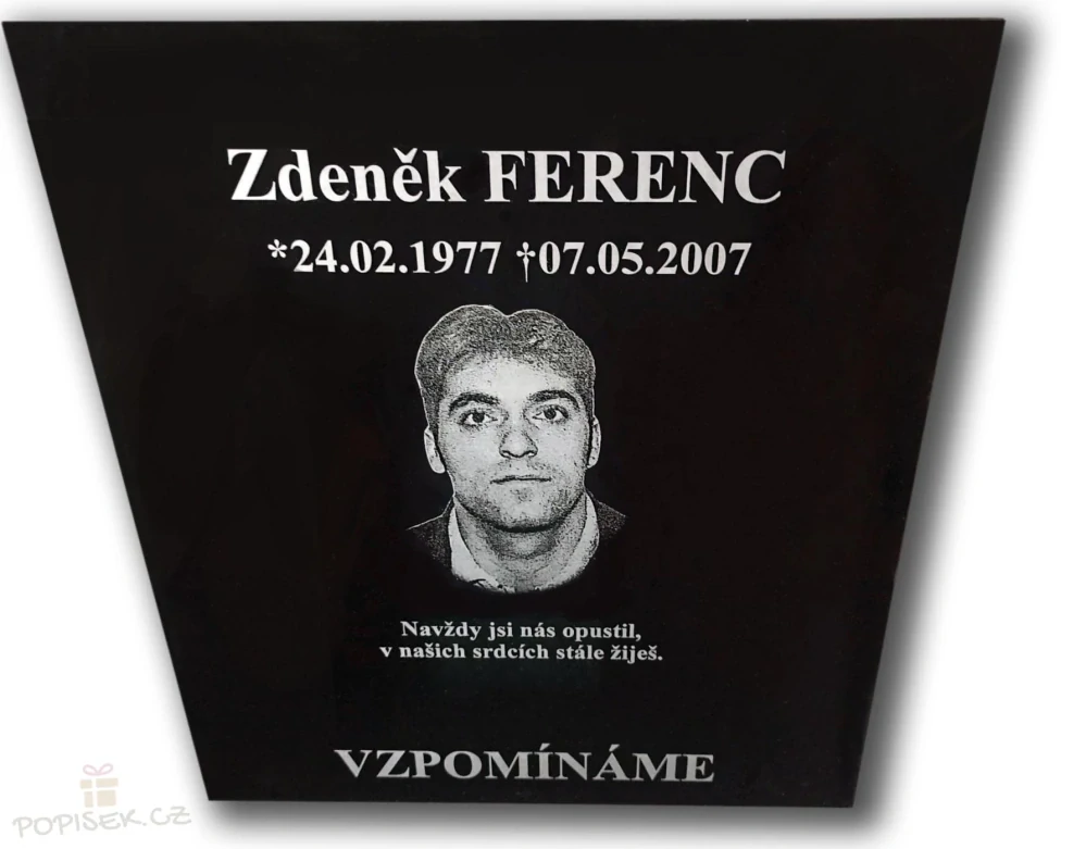 Náhrobní skleněná deska A5