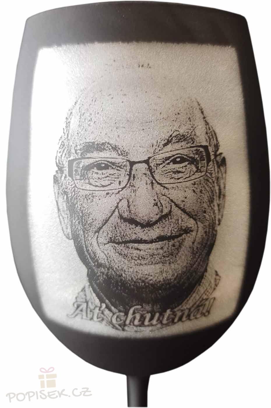 Sklenice 0,35l / 0,45l s fotkou - černá - text zespoda nožky, 0,35 l