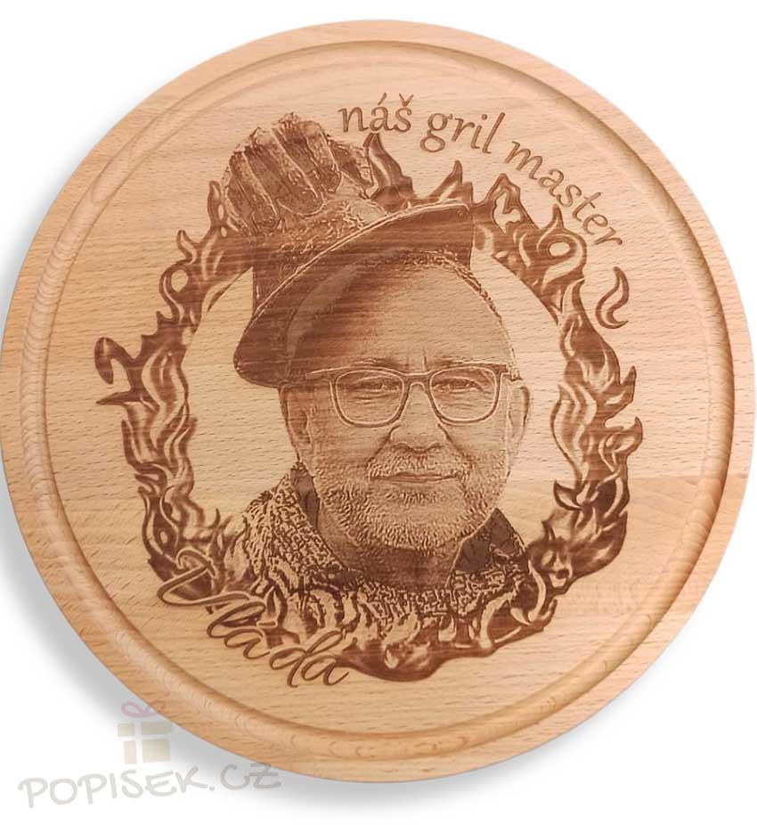 Prkénko s vaší gravírovanou fotkou nebo textem - KULATÉ