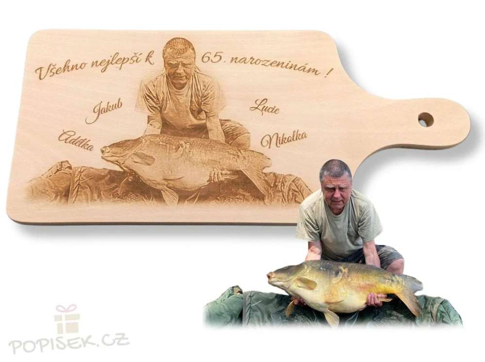 Dřevěné prkénko s fotkou / textem - 35x16x1,8 cm