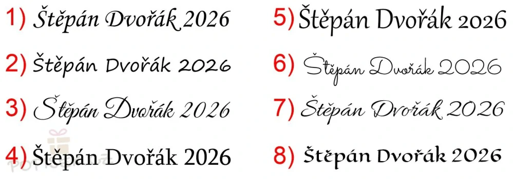 Propiska s gravírováním - více barev