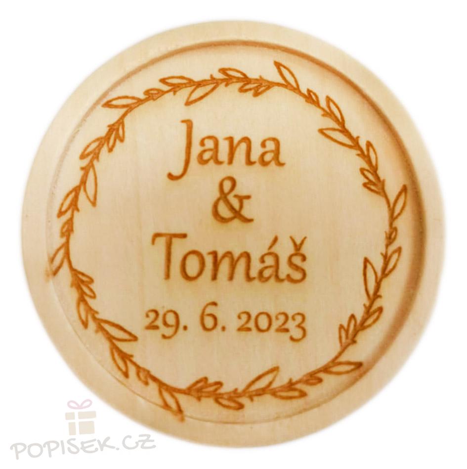 Dřevěná placka s textem / fotkou
