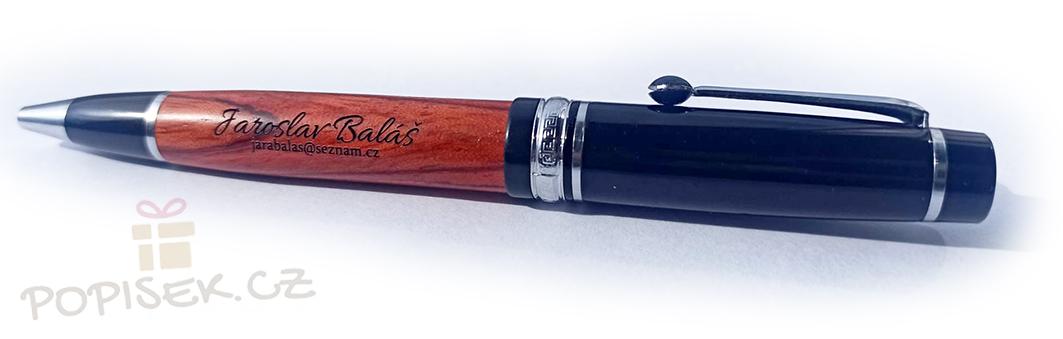 Dřevěná propiska s textem - vč. pouzdra