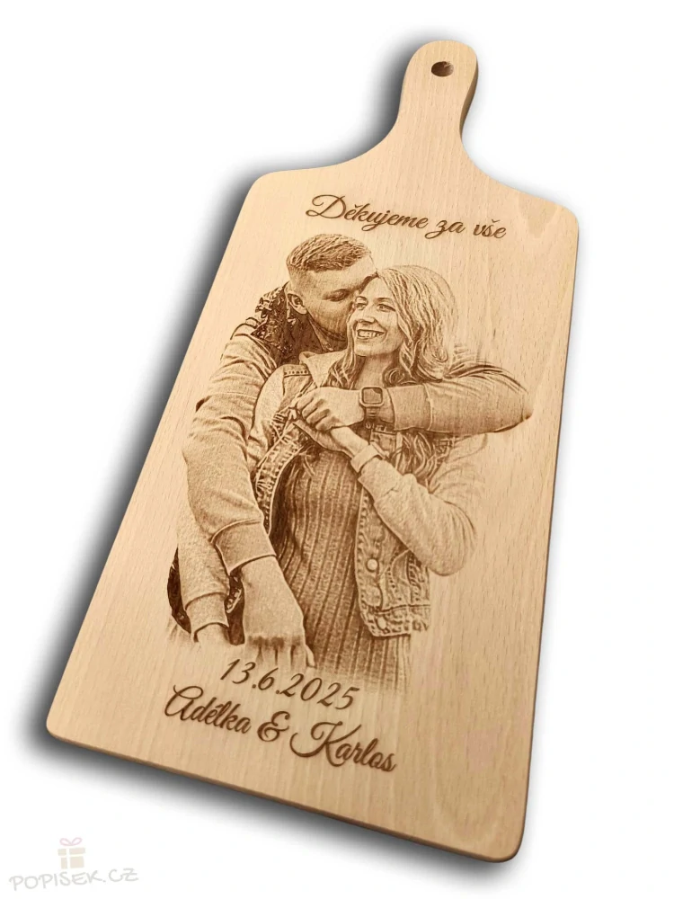 Dřevěné prkénko s fotkou / textem - 35x16x1,8 cm