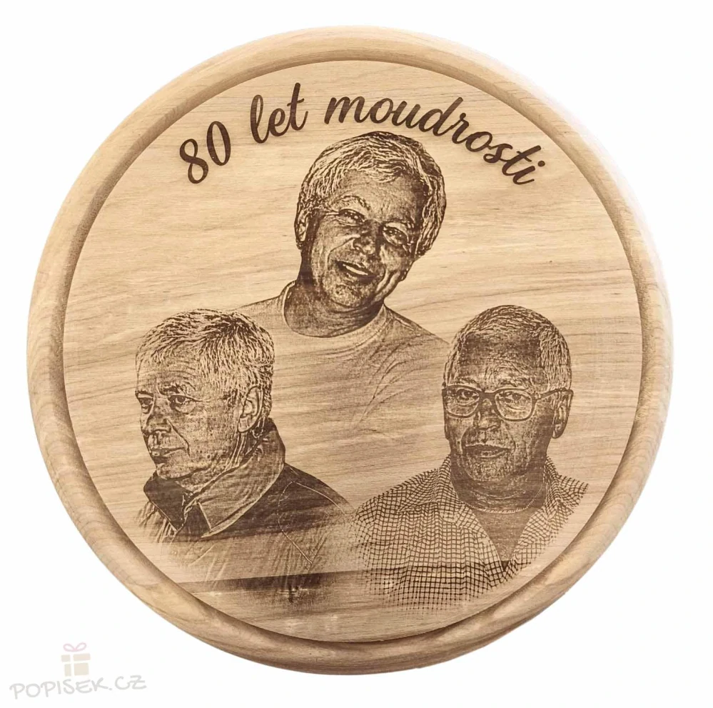 Prkénko s vaší gravírovanou fotkou nebo textem - KULATÉ