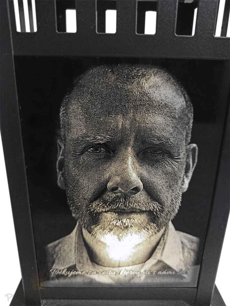 Dekorativní Lucerna s fotografií (černé sklo) - velká