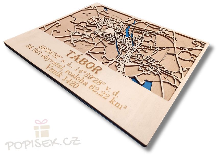 Dřevěná mapa měst