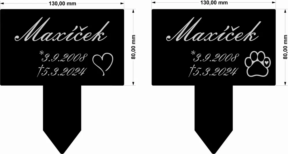 Značka na hrob - zápich