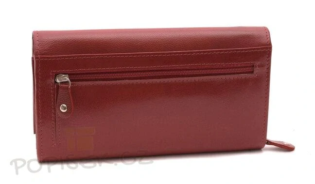 Dámská kožená peněženka s fotkou - červená