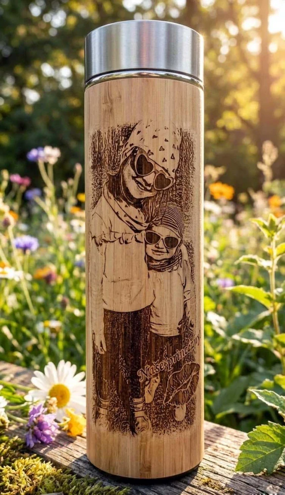 Bambusová termoska - gravírovat do obou dílů