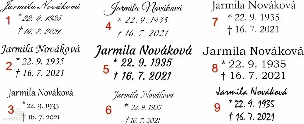 Náhrobní skleněná deska A2-A5 sklo