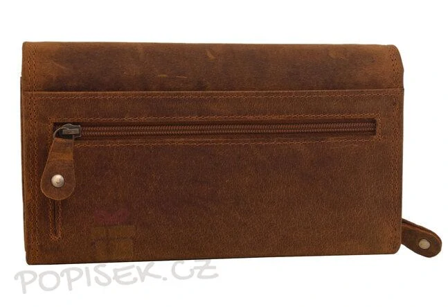Dámská kožená peněženka s fotkou - hnědá