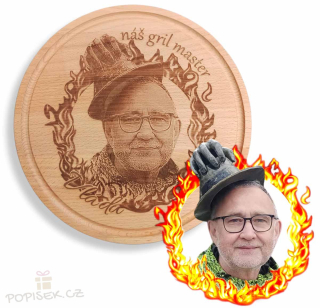 Prkénko s vaší gravírovanou fotkou nebo textem - KULATÉ