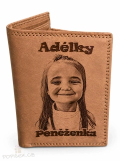 Kožená peněženka s fotkou - na výšku