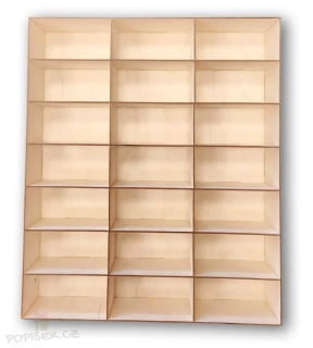 MEGA dřevěná polička na autíčka (1:43) – 3x7